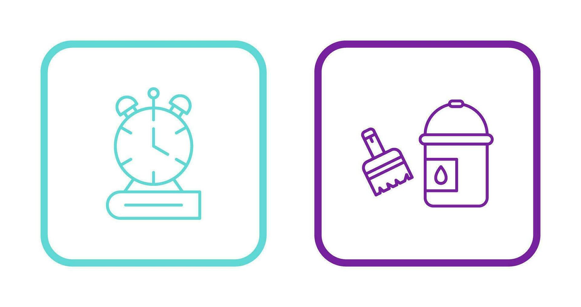 Paint Brush and Alarm Clock Icon vector