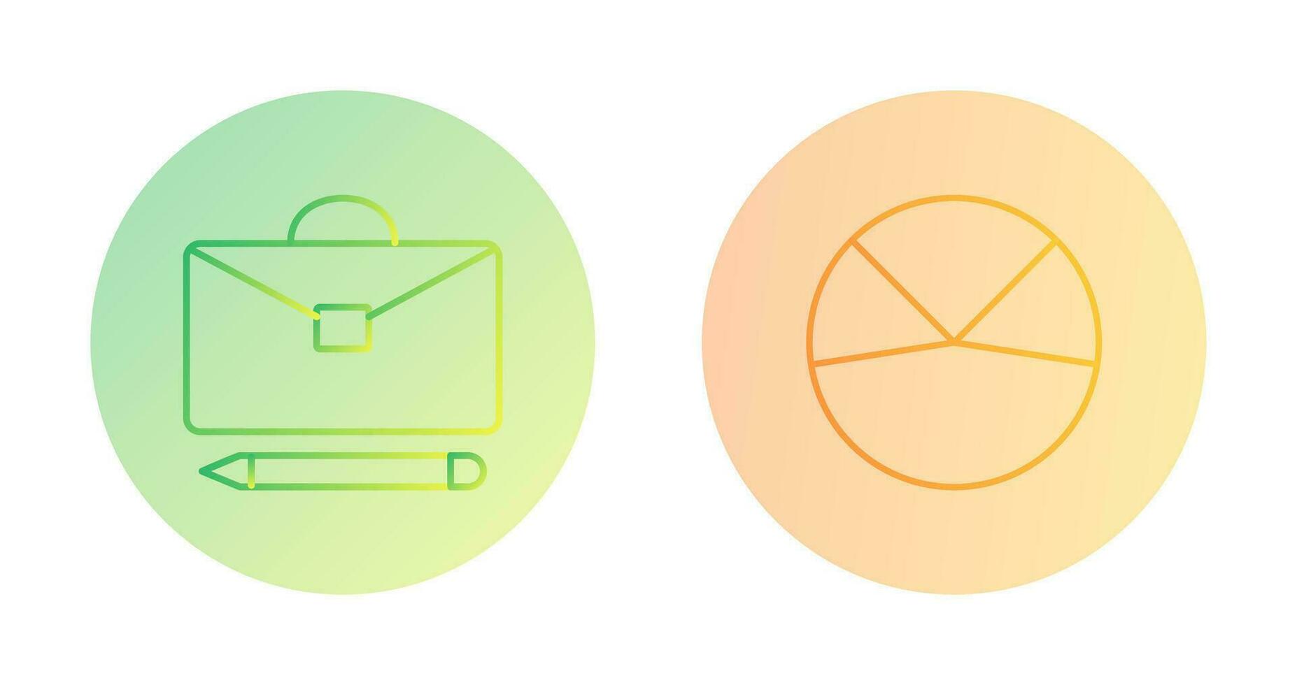 briefcase and pie chart analysis Icon vector