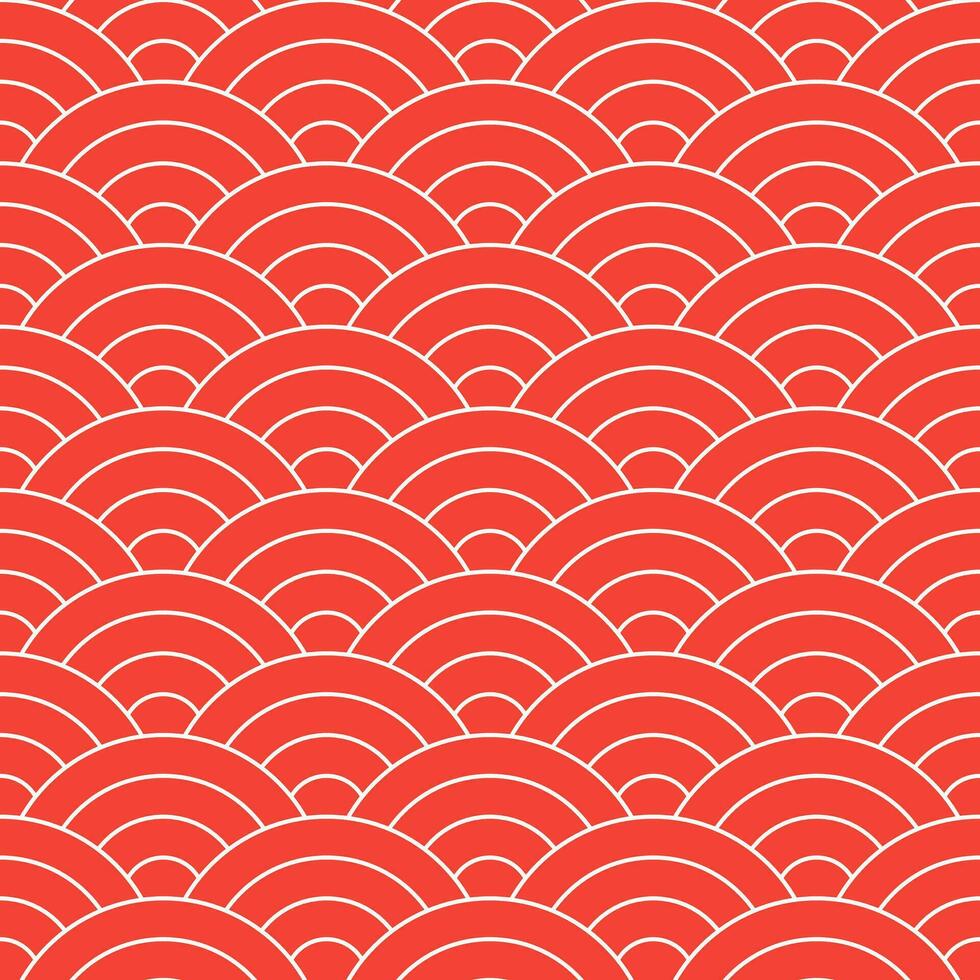 Red Japanese wave pattern background. Japanese pattern vector. Waves background illustration. for clothing, wrapping paper, backdrop, background, gift card. vector