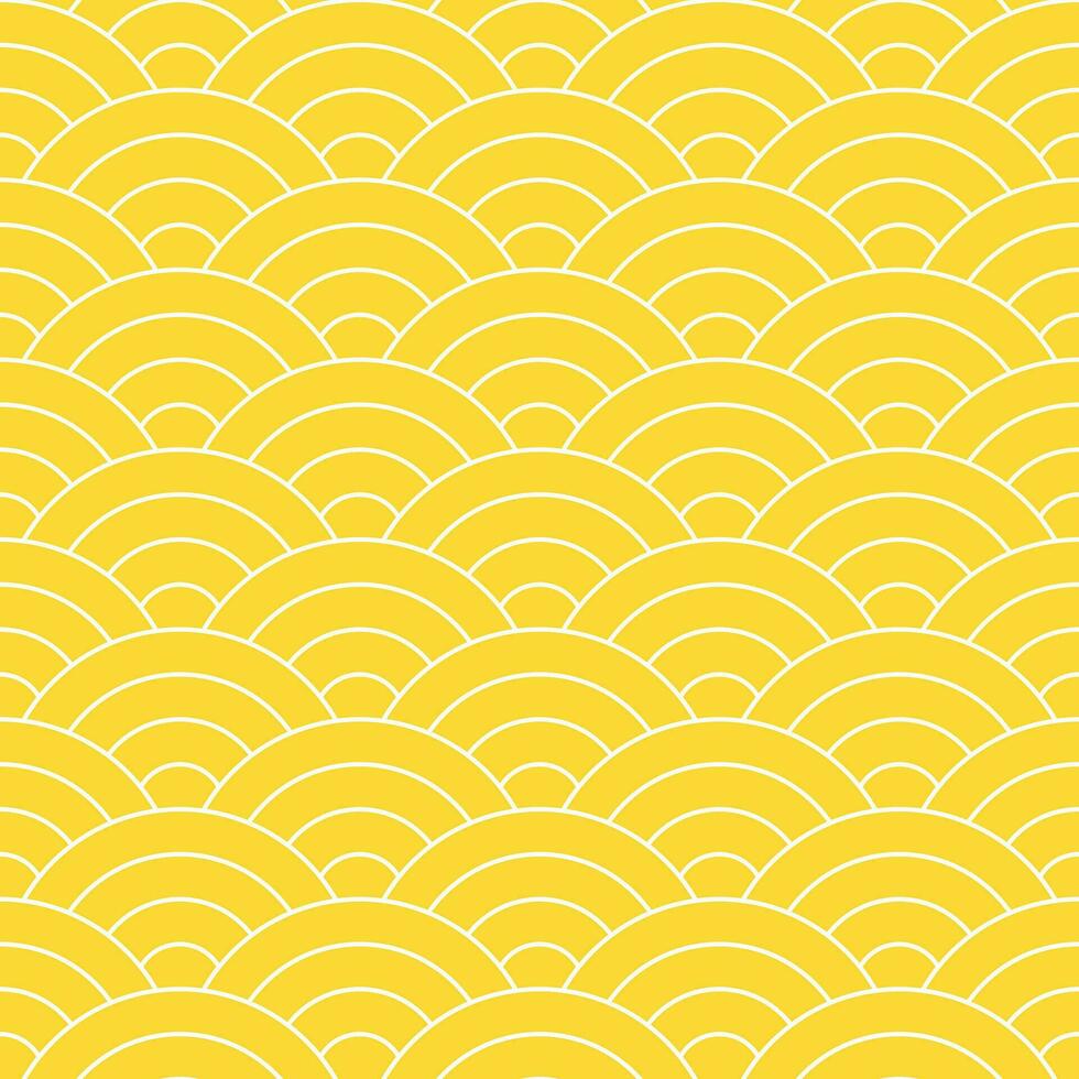 Yellow Japanese wave pattern background. Japanese pattern vector. Waves background illustration. for clothing, wrapping paper, backdrop, background, gift card. vector