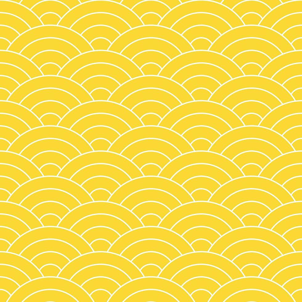 Yellow Japanese wave pattern background. Japanese pattern vector. Waves background illustration. for clothing, wrapping paper, backdrop, background, gift card. vector