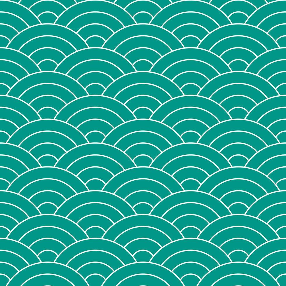 Green Japanese wave pattern background. Japanese pattern vector. Waves background illustration. for clothing, wrapping paper, backdrop, background, gift card. vector