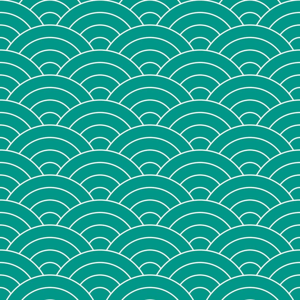 Green Japanese wave pattern background. Japanese pattern vector. Waves background illustration. for clothing, wrapping paper, backdrop, background, gift card. vector