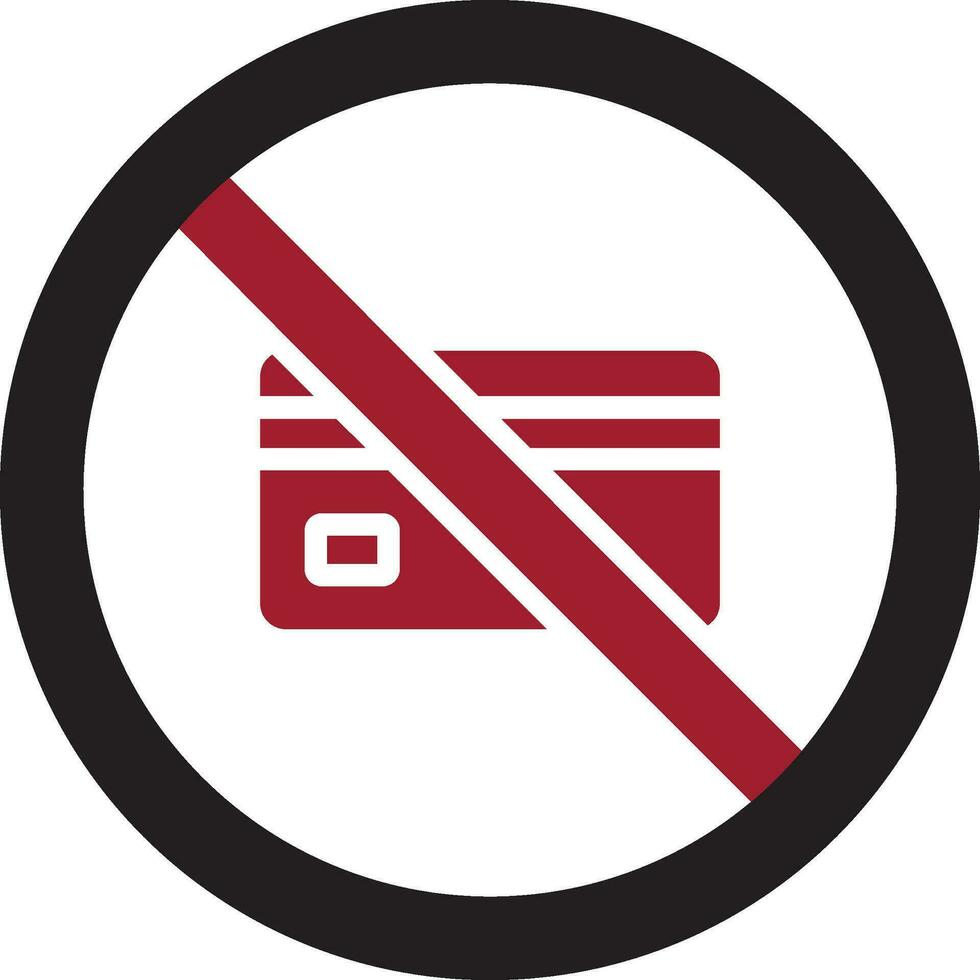 No Credit Card Vector Icon