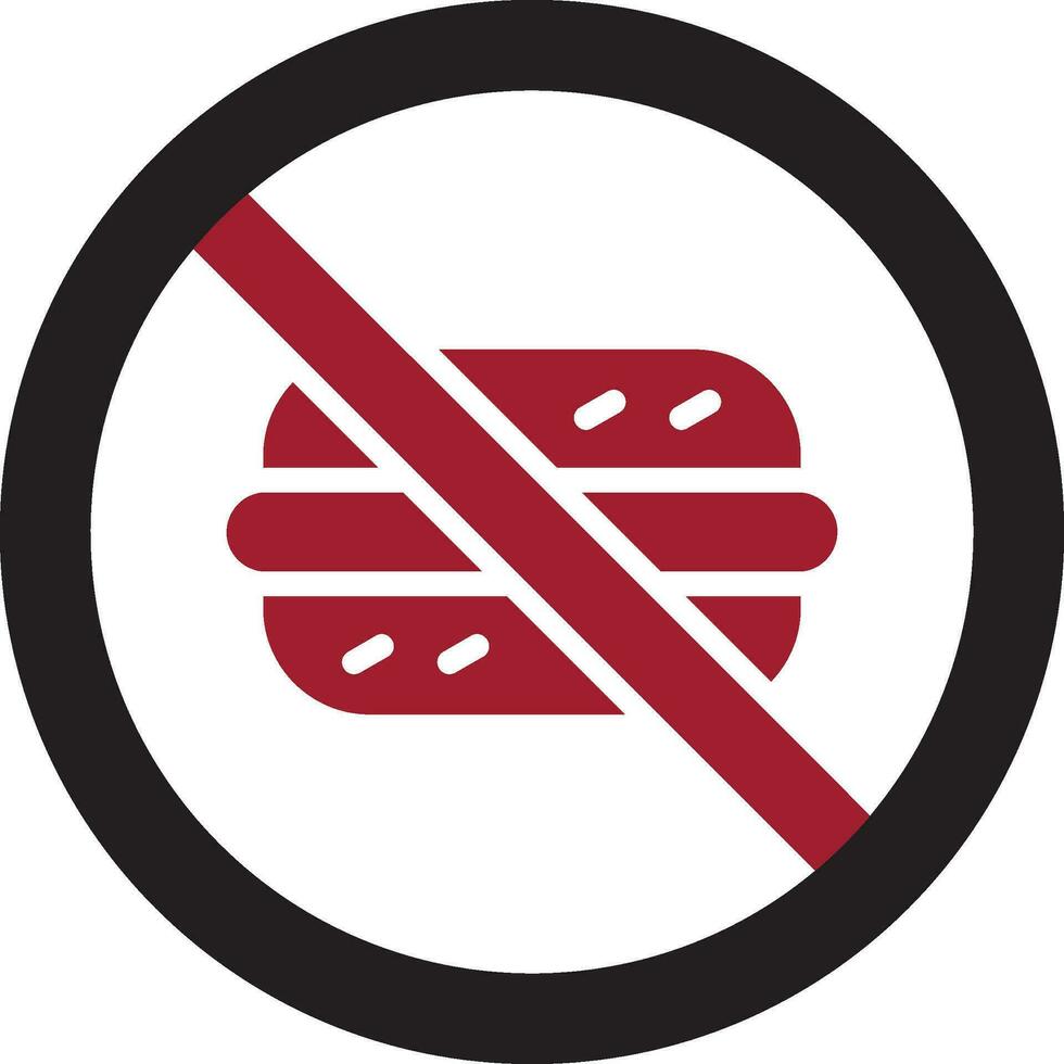 No Fast Food Vector Icon