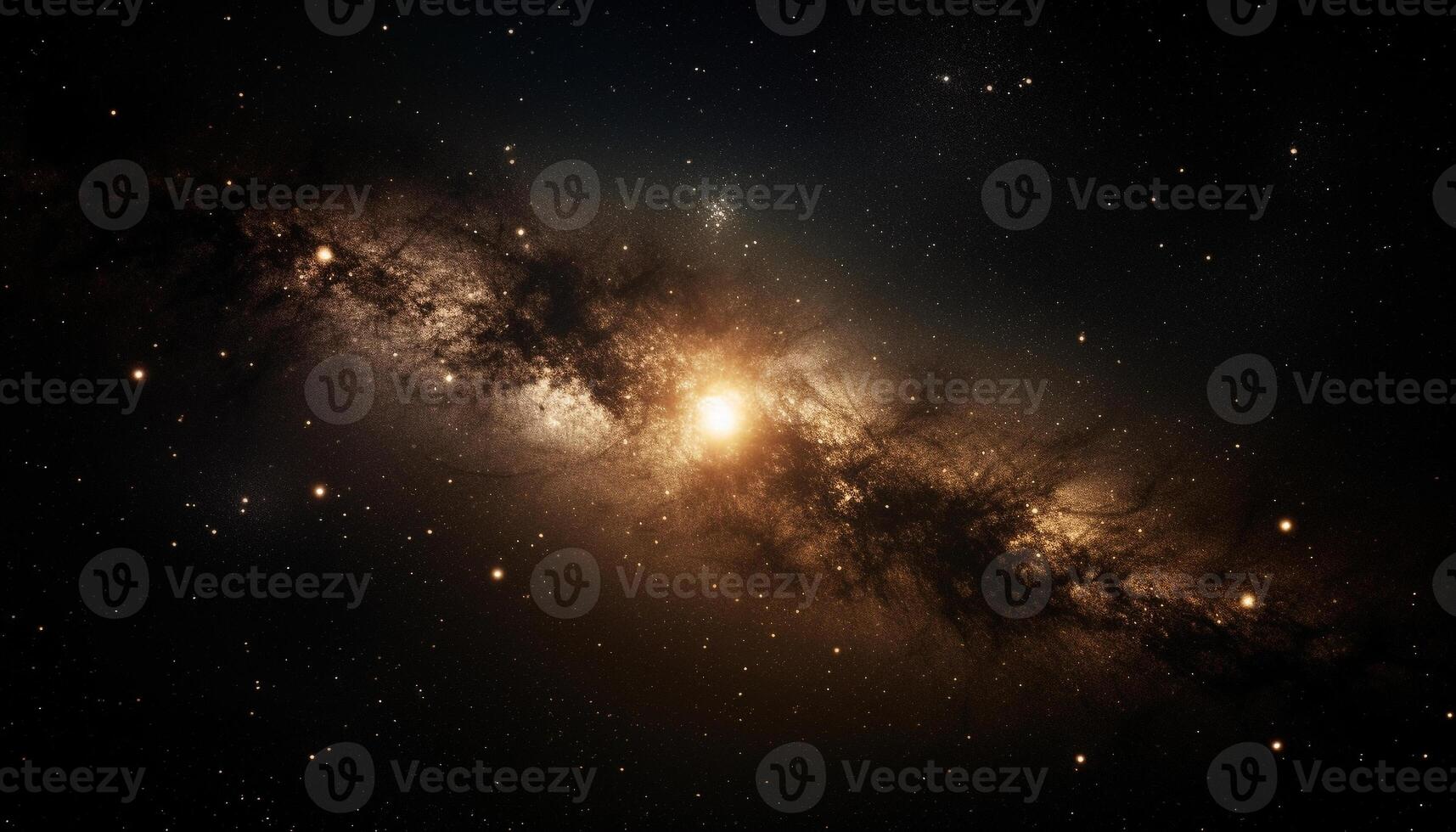 Night sky glows with the Milky Way, a galaxy of stars generated by AI photo