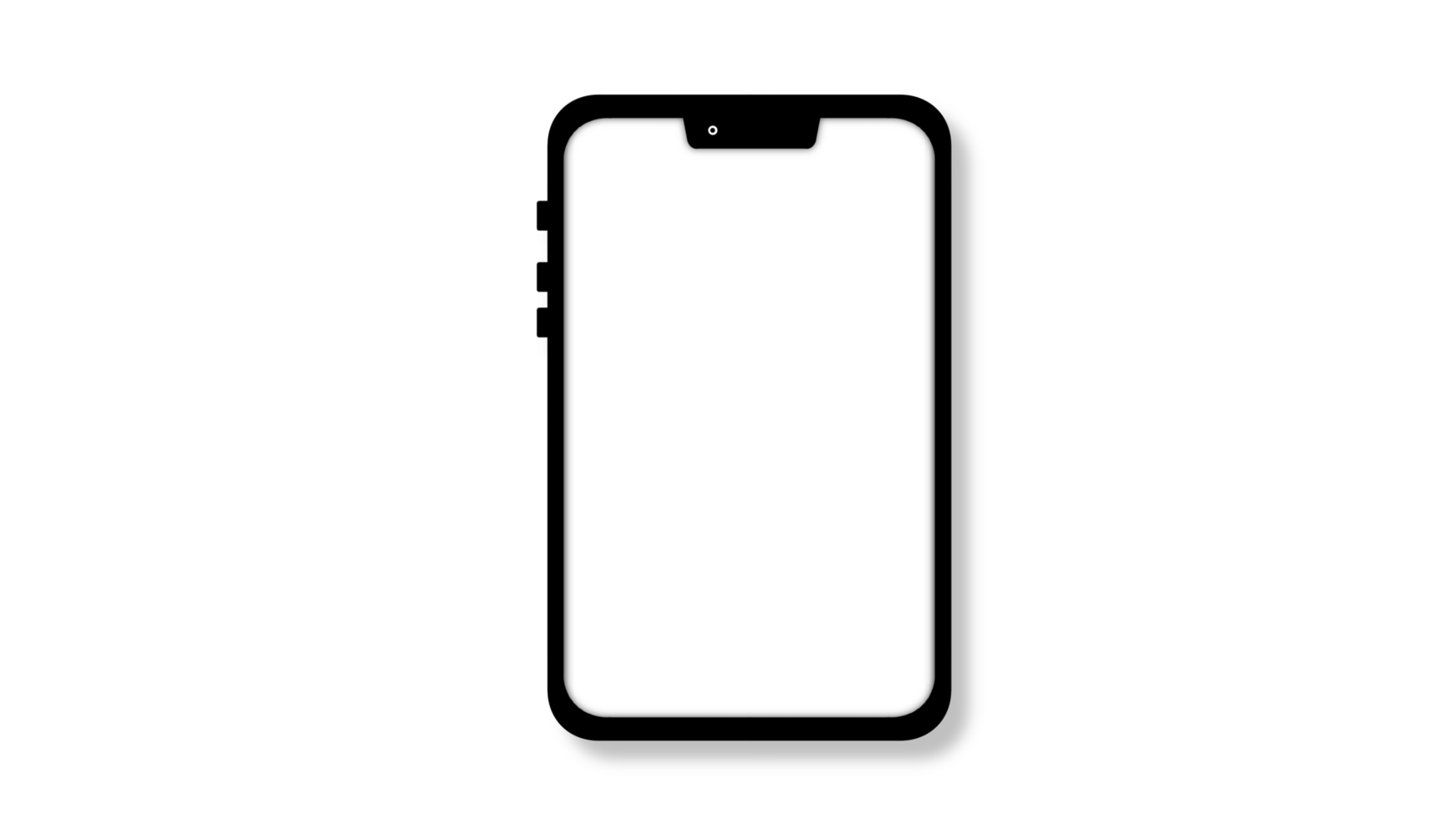telefone com em branco tela, uma telefone em uma transparente fundo, célula telefone com em branco tela, computador portátil, projetado topo Visão Móvel telefone brincar png