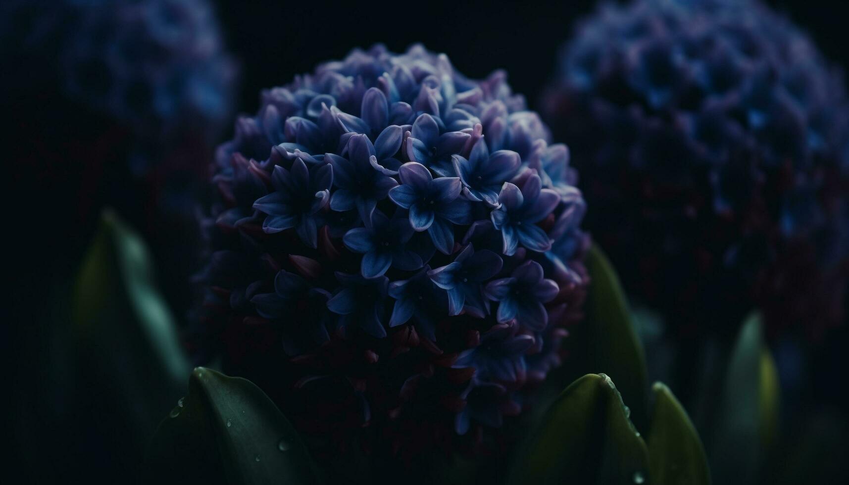 Freshness and growth in a close up of a purple flower generated by AI photo