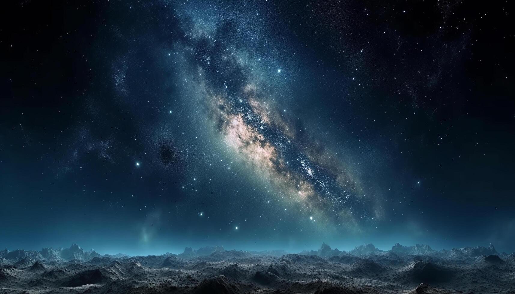 Milky Way galaxy, a starry night, astronomy exploration of space generated by AI photo
