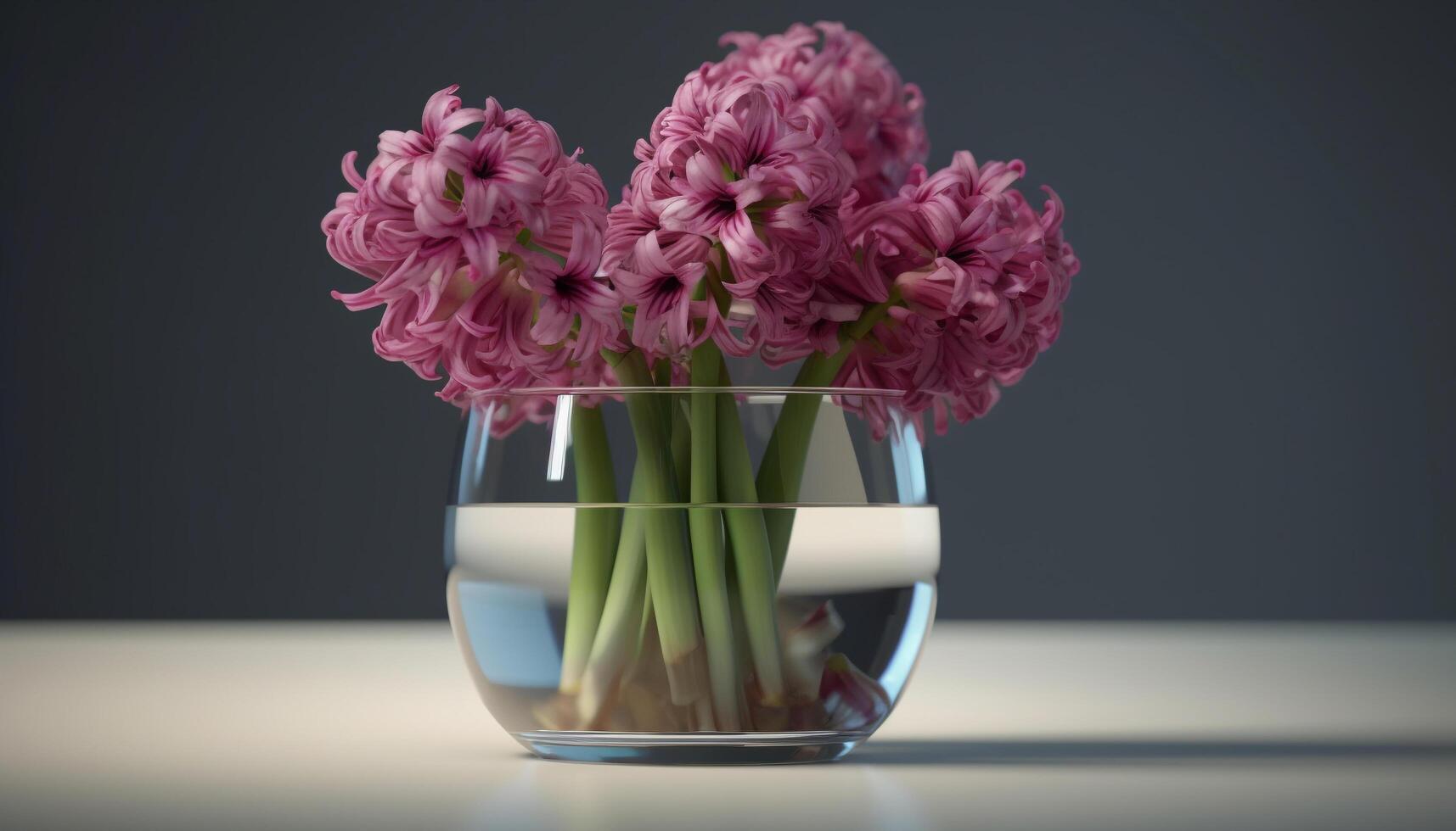 Freshness and beauty in nature a bouquet of purple hyacinths generated by AI photo
