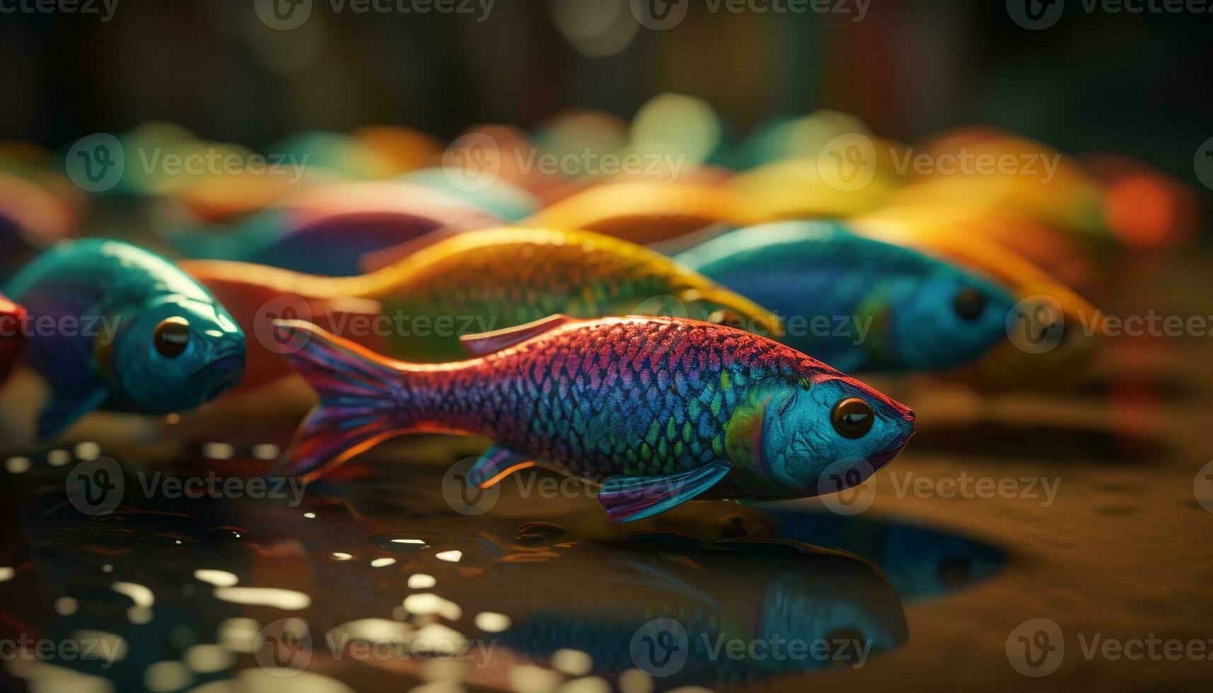 Vibrant underwater beauty fish, coral, and tropical climate combine generated by AI photo