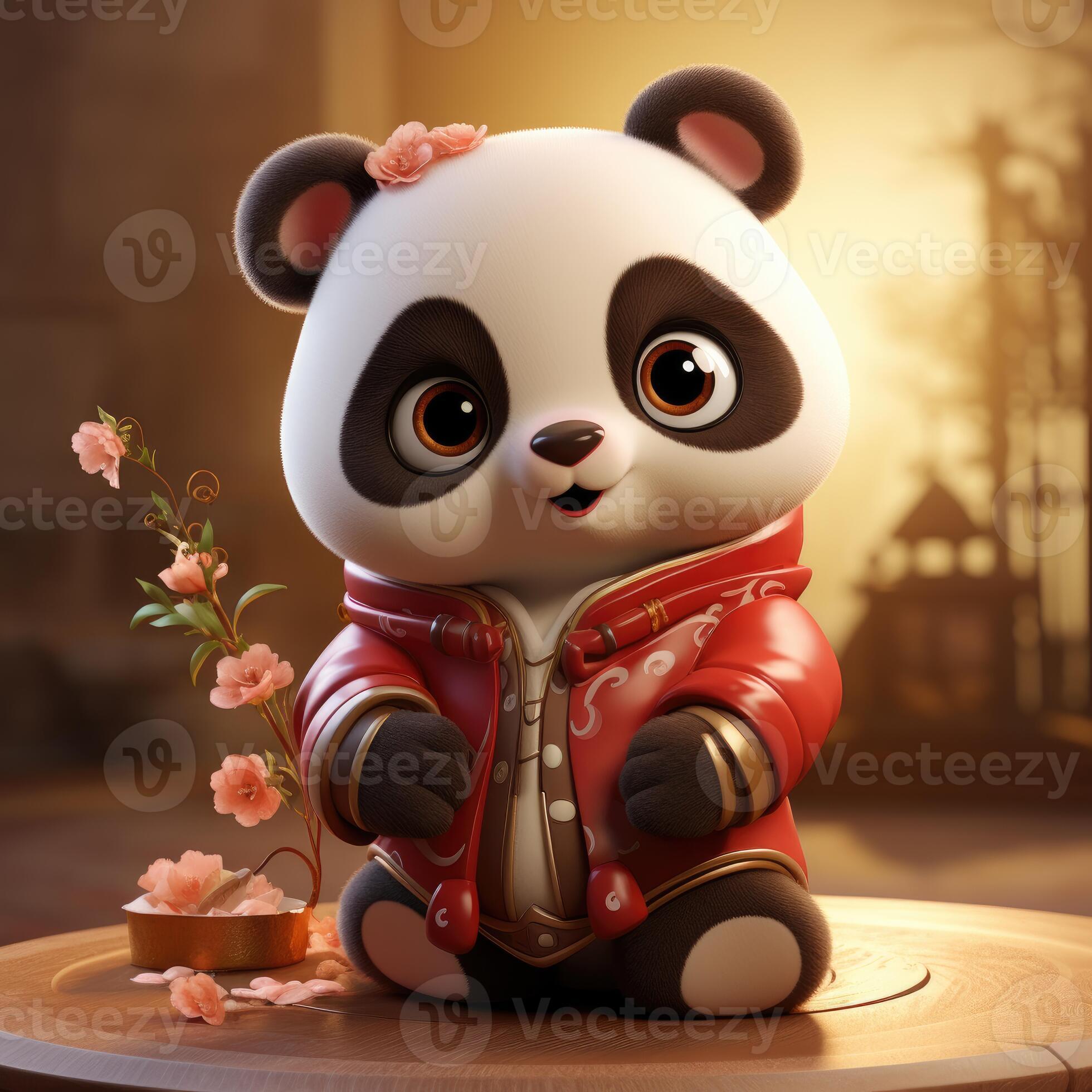 a cute little panda 32849032 Stock Photo at Vecteezy