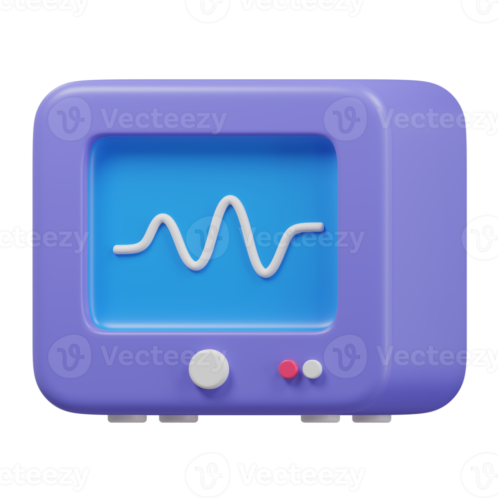 batimento cardiaco monitor 3d ícone png