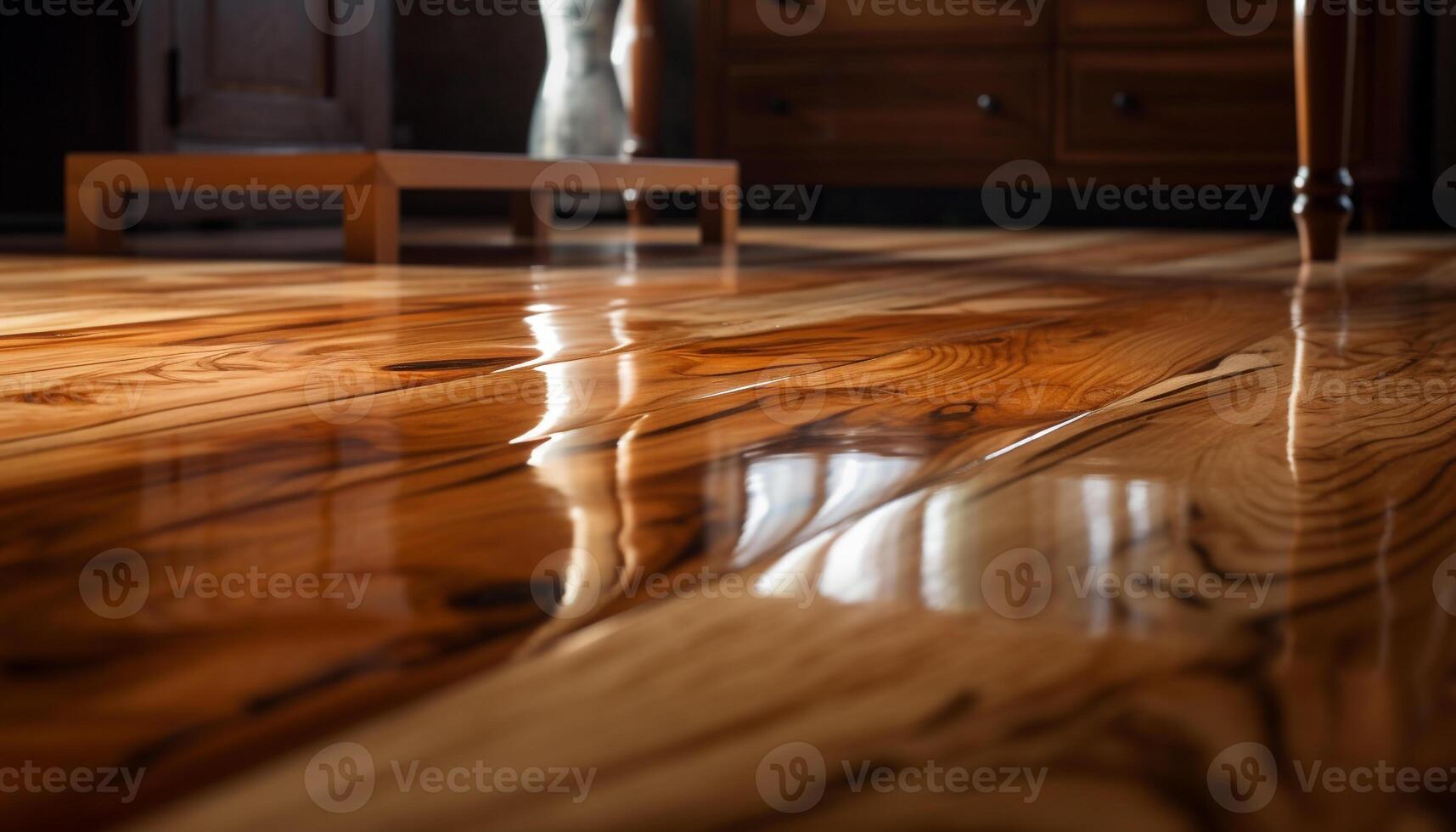 Wooden flooring brings warmth and elegance to the modern home generated by AI photo
