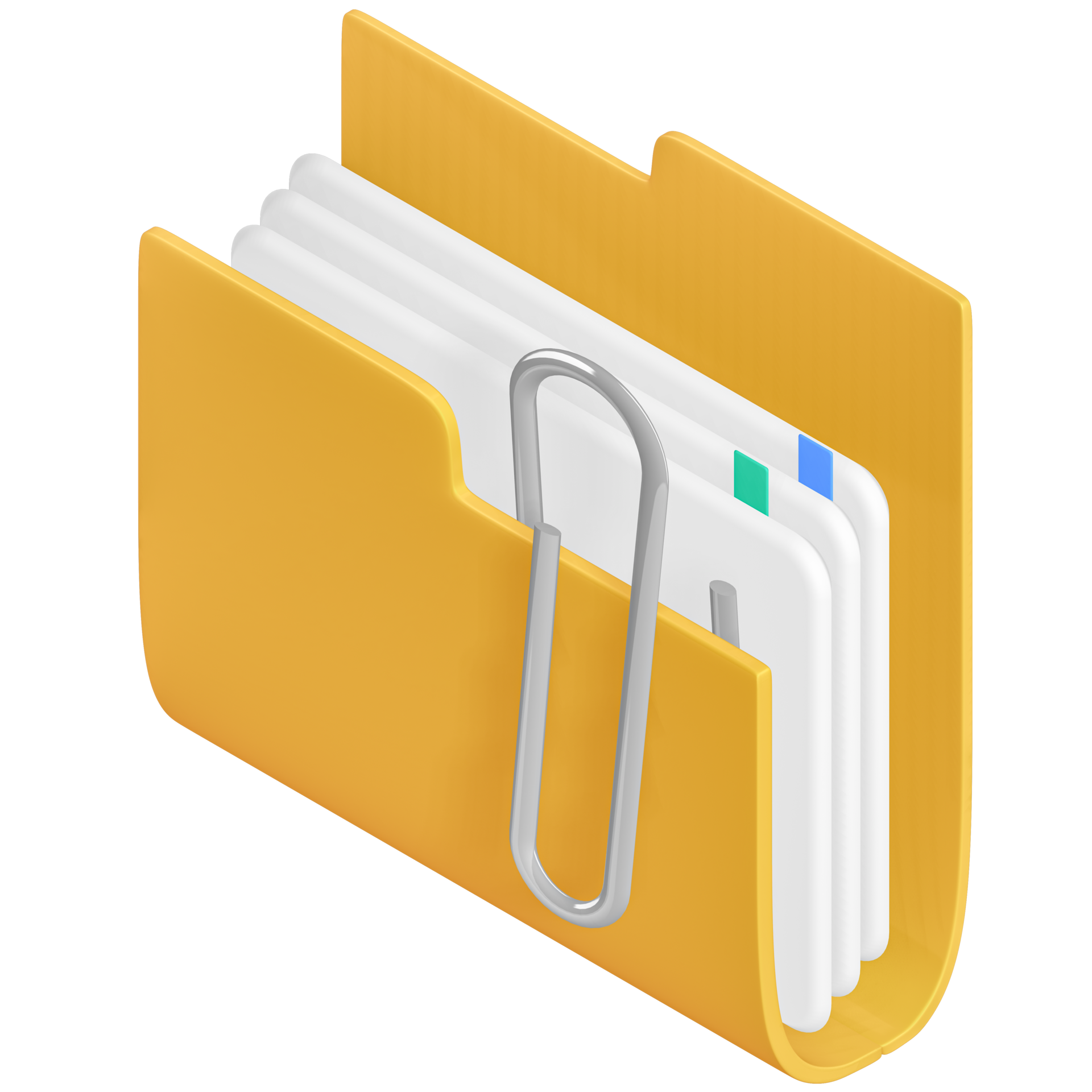 Attached Documents Folder Icon, 3d rendering 32849622 PNG