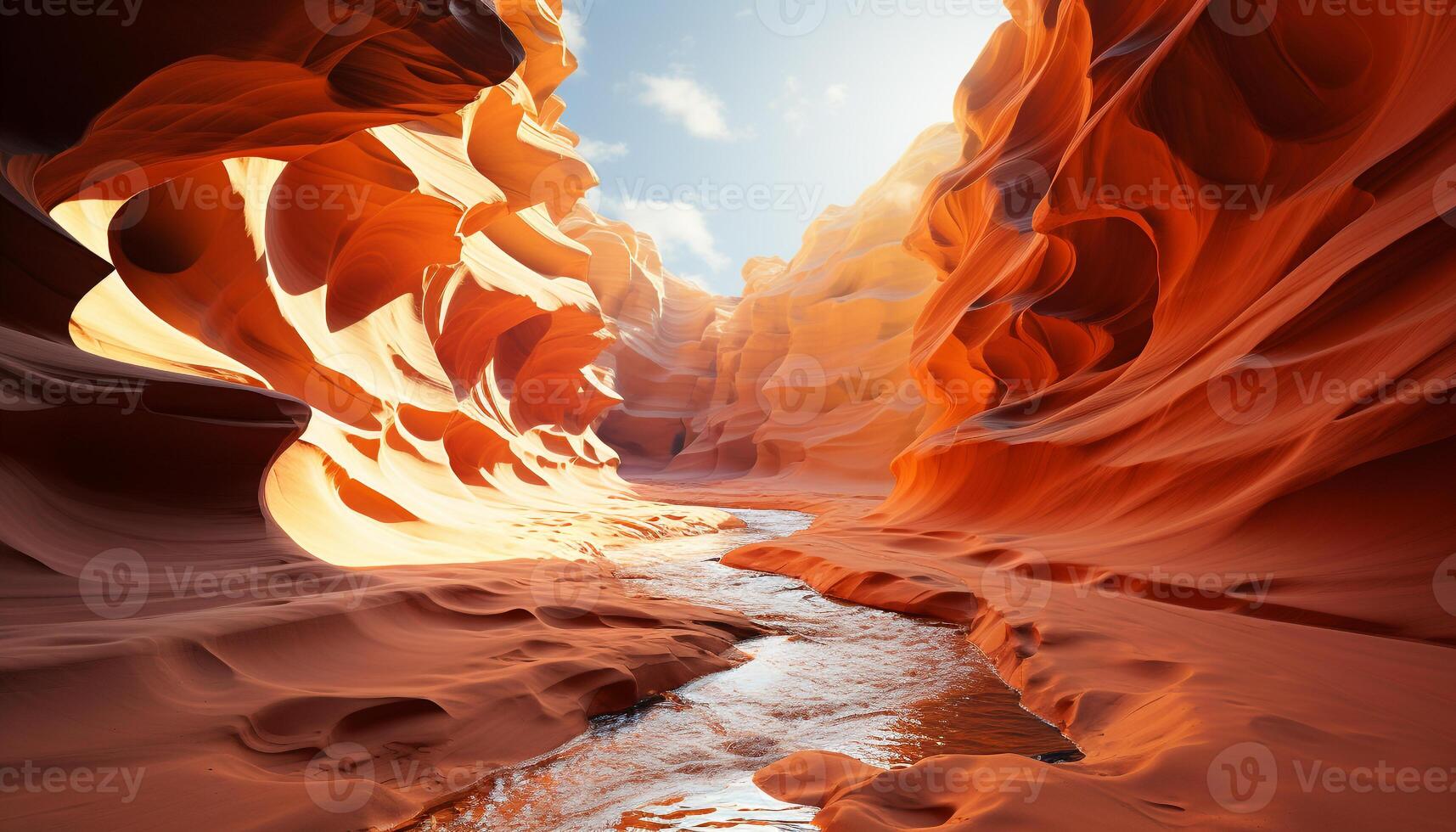 Sand dunes create a majestic landscape of vibrant colors and beauty generated by AI photo
