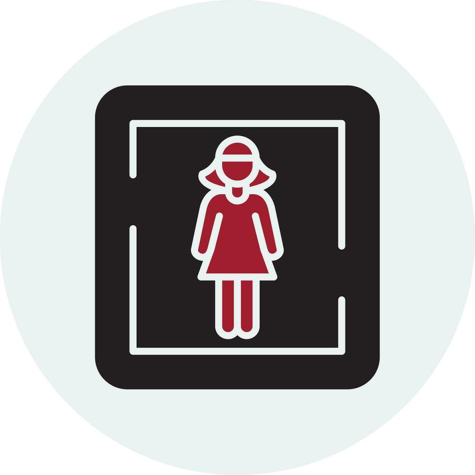 Female Toilet Sign Vector Icon