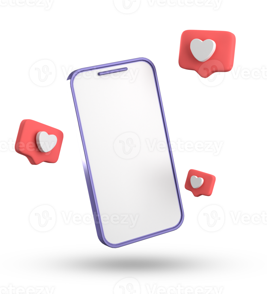 3d rendering of smartphone and speech bubble, 3D pastel chat with symbol, icon set. png