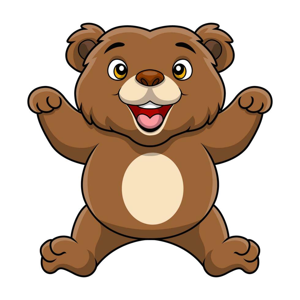 Cute bear cartoon on white background vector