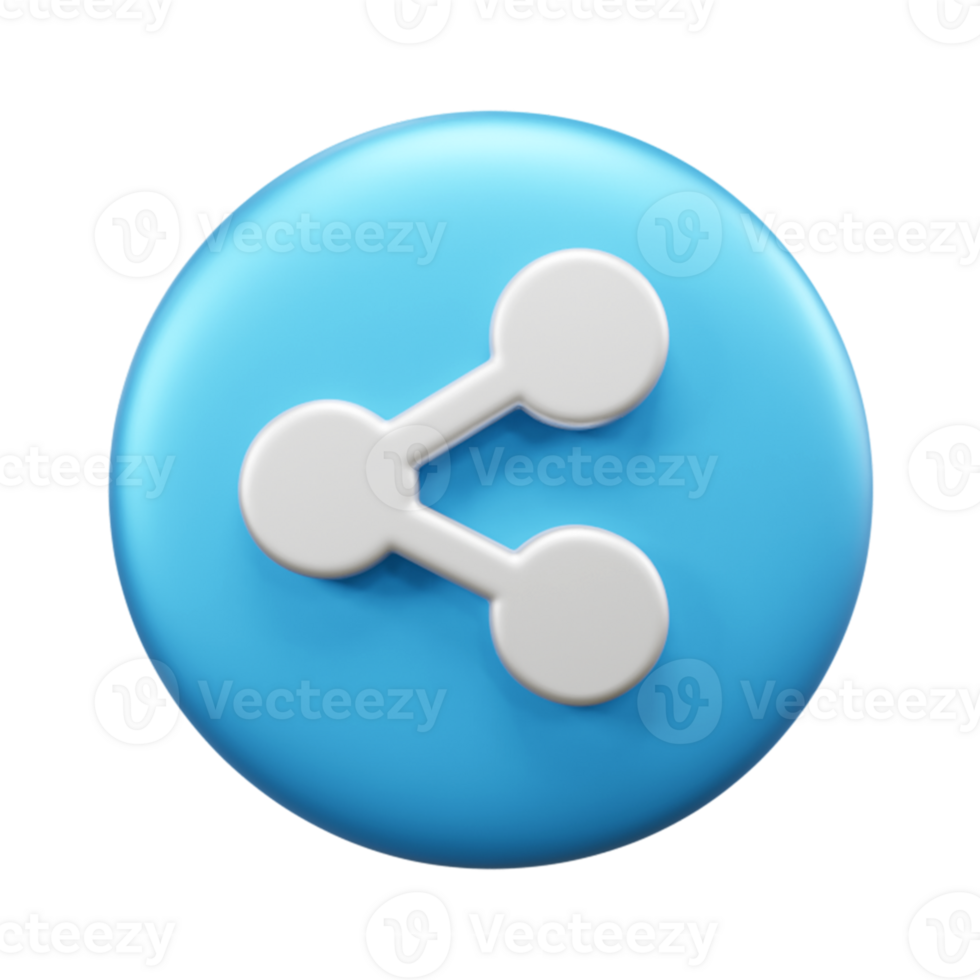 Share 3d illustration icon or social media share 3d icon illustration png