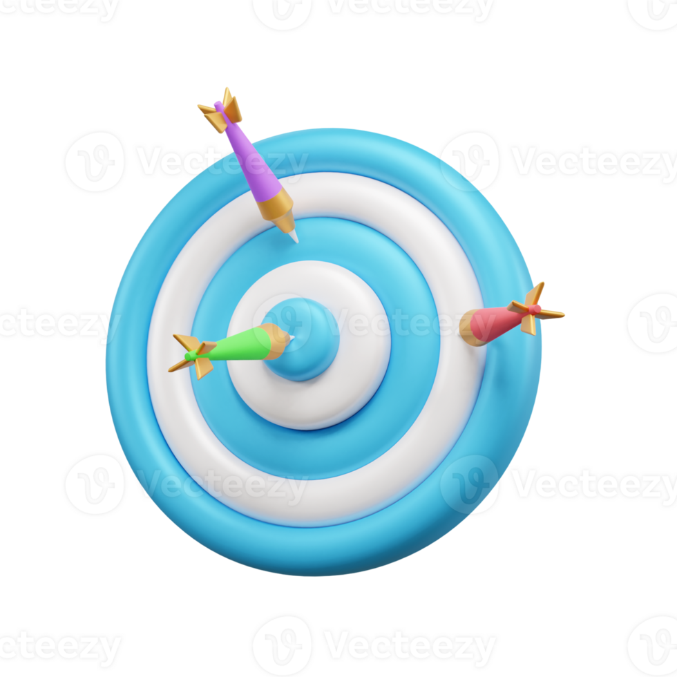 Business goal 3d icon illustration or business target 3d illustration png