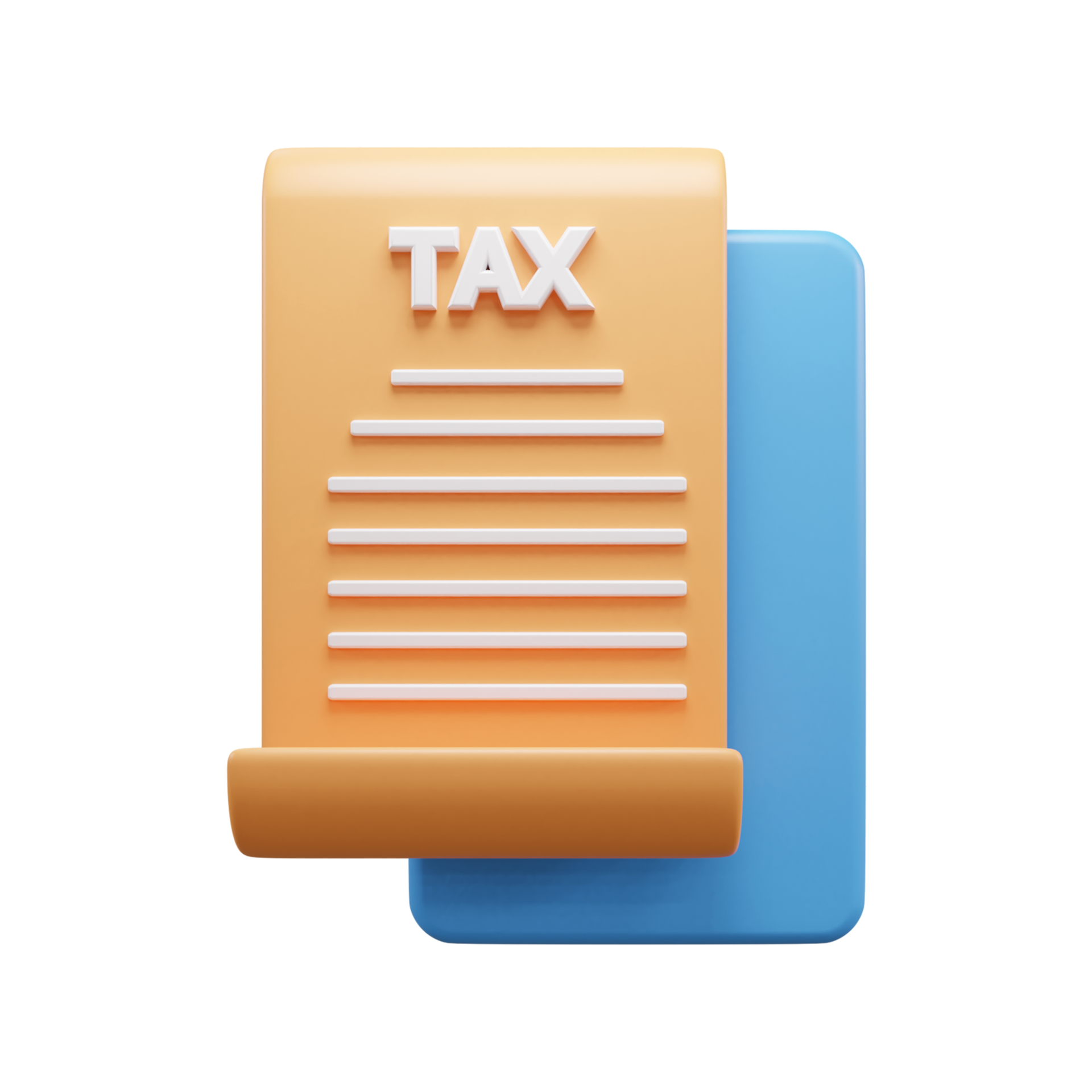 Business Tax Document 3d illustration icon or Business vat paper