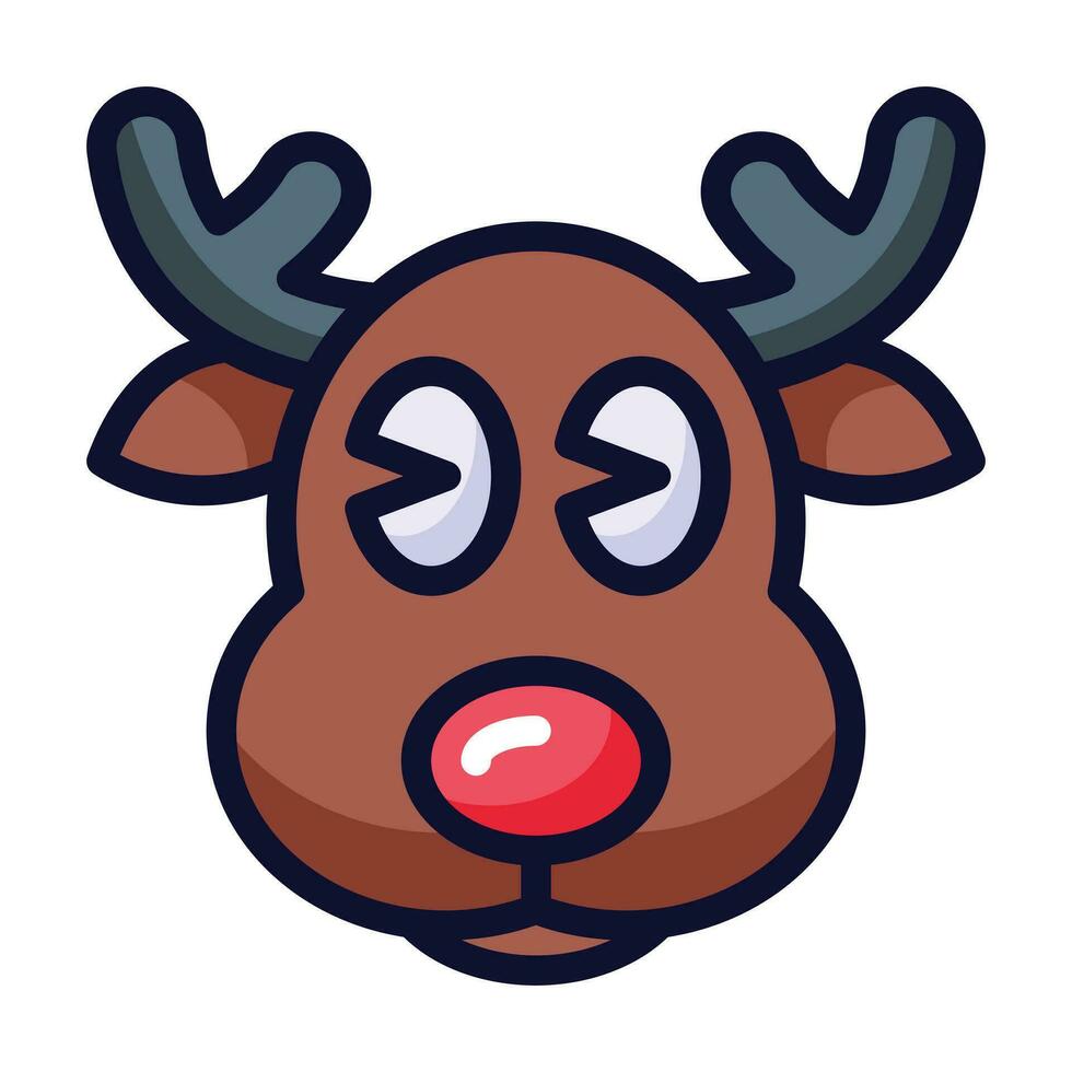 reindeer filled line icon vector