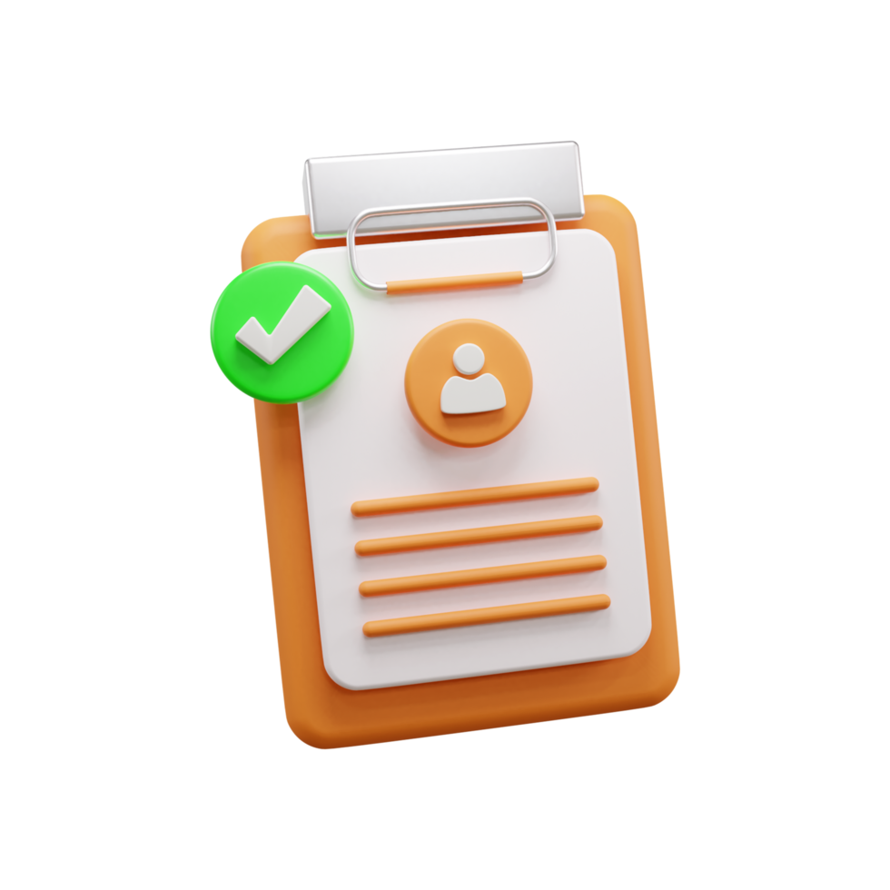 CV Approved 3d illustration icon or Resume Approved 3D illustration icon png
