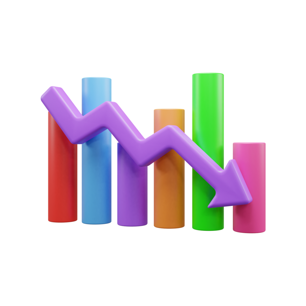 Business growth up graph 3d illustration icon or business success graph 3d icon or Business investment graph 3d icon png