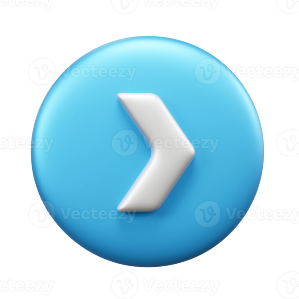 Right arrow 3d icon illustration or right direction arrow icon illustration png