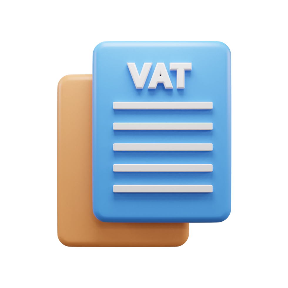 Business Tax Document 3d illustration icon or Business vat paper