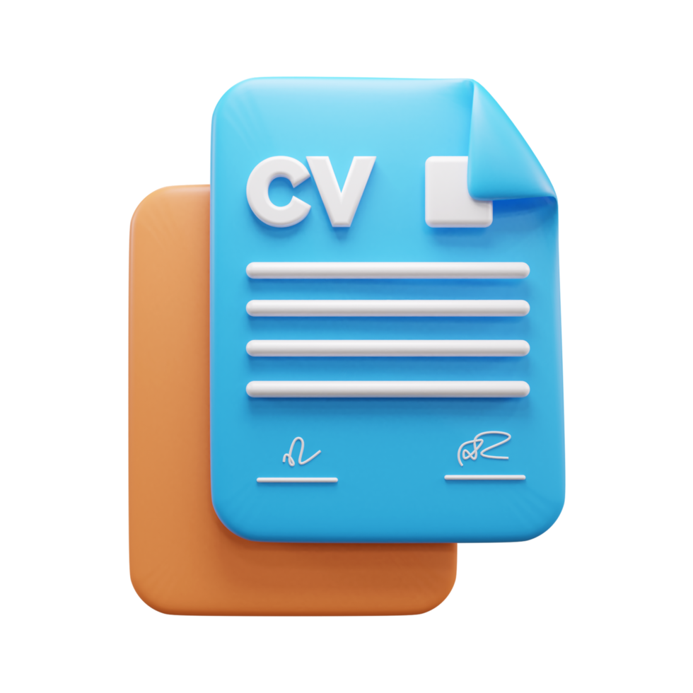 CV Design 3d illustration icon or Resume design 3d icon illustration png