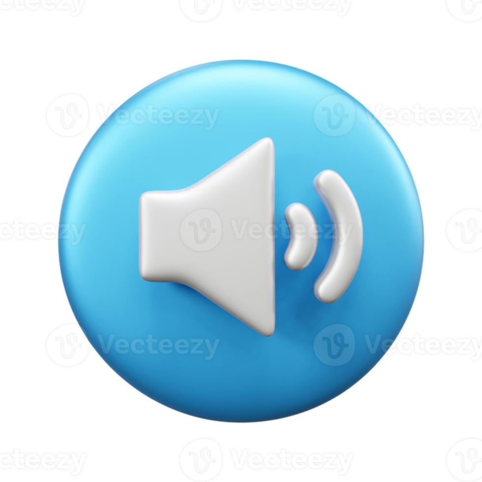 Sound 3d illustration icon or multimedia audio 3d icon illustration or audio sound icon 3d illustration png