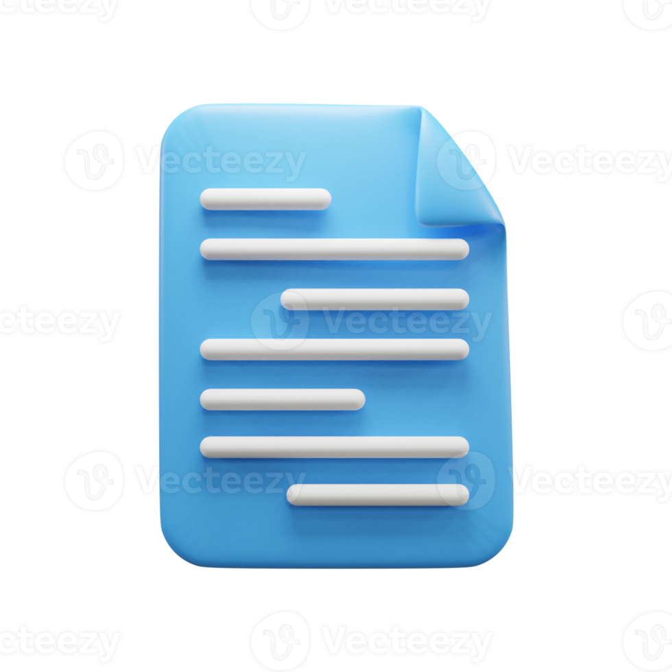 Business Document 3d illustration or Business paper 3d icon or 3d Business Document icon illustration png