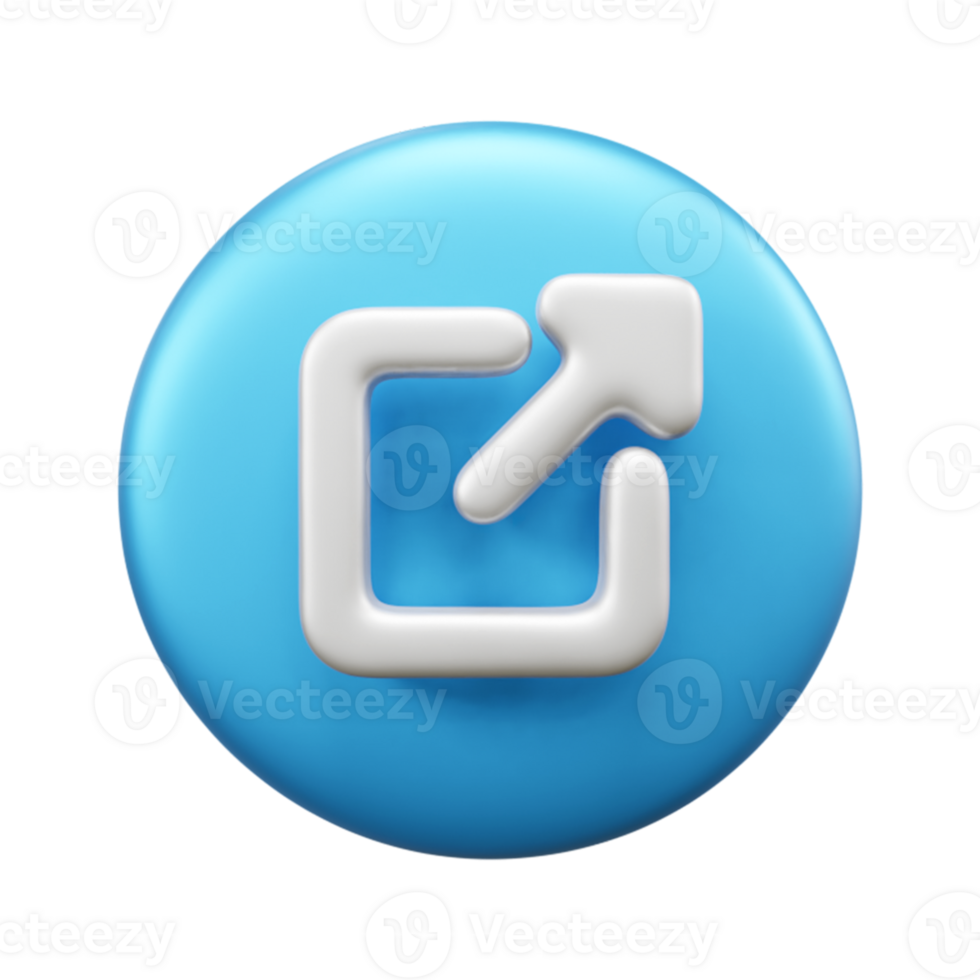 Outside share 3d illustration icon or Share 3d illustration icon png