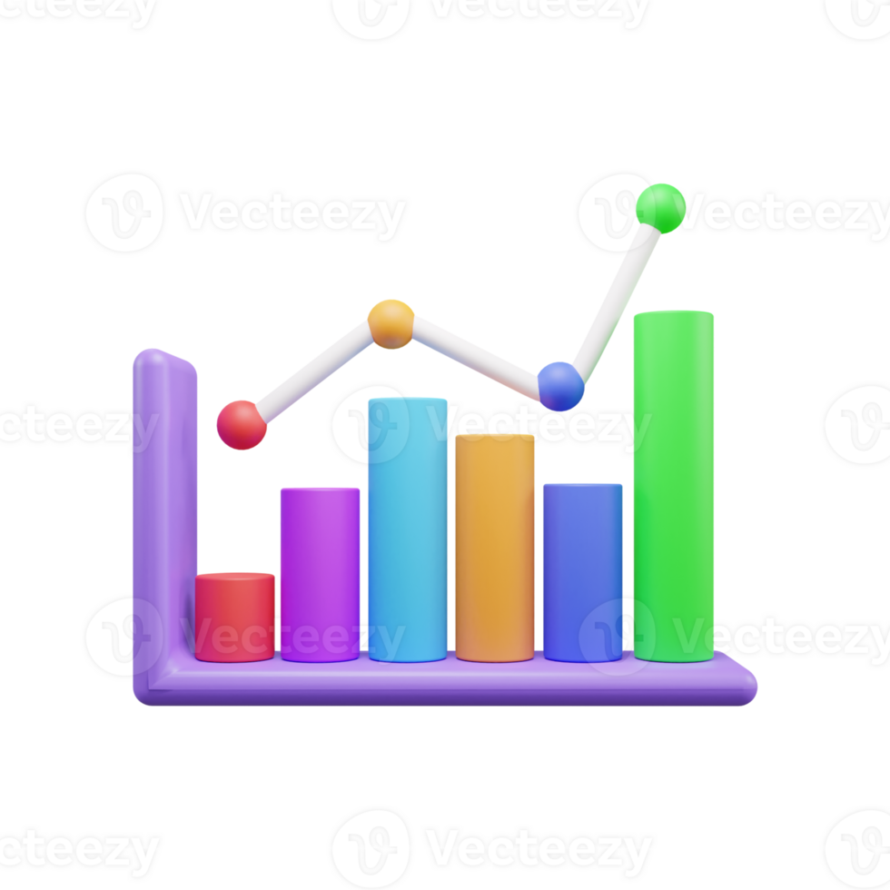 bedrijf groei omhoog diagram 3d icoon illustratie of bedrijf succes diagram 3d icoon illustratie of bedrijf investering diagram 3d icoon png