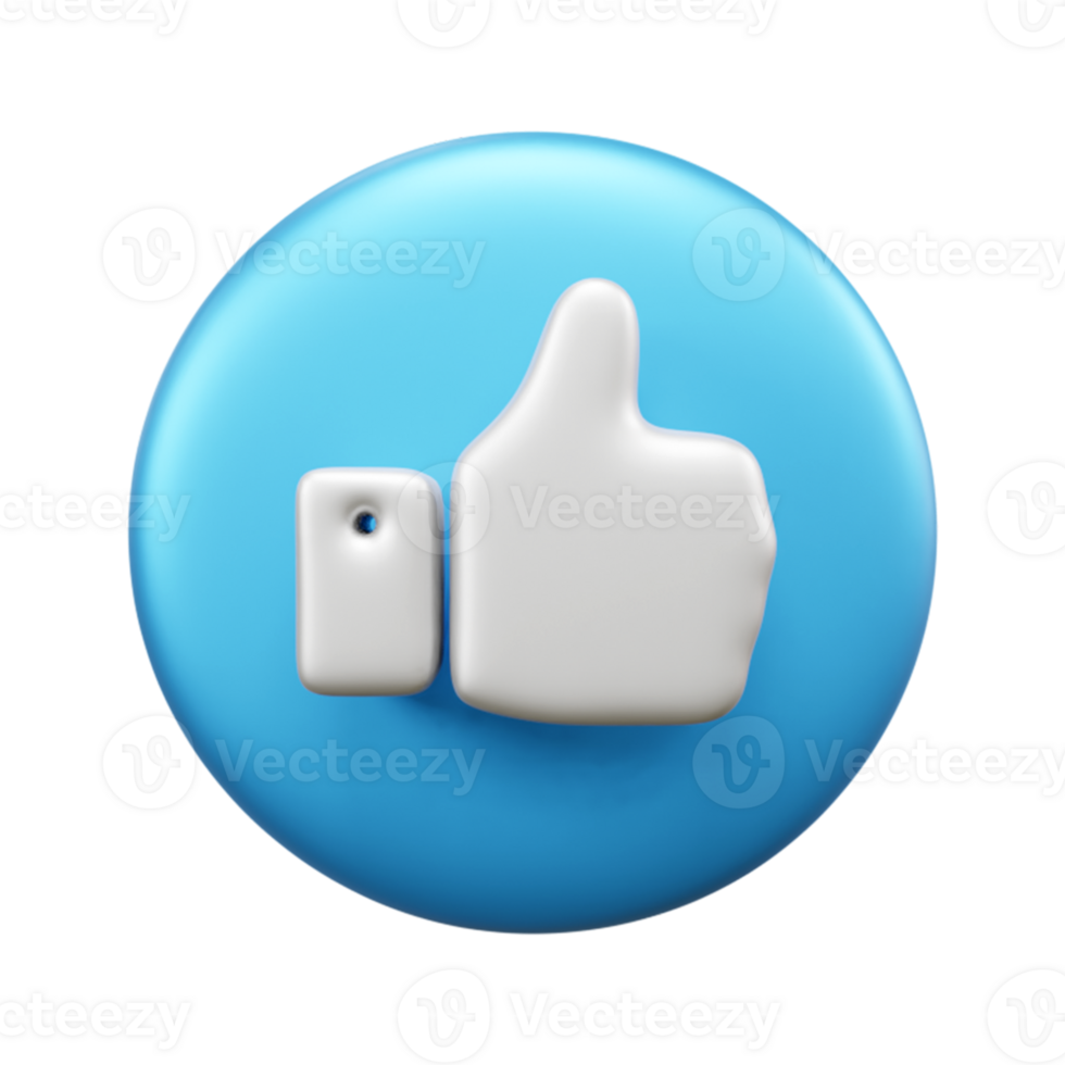 Like 3d illustration icon social media like 3d icon illustration png