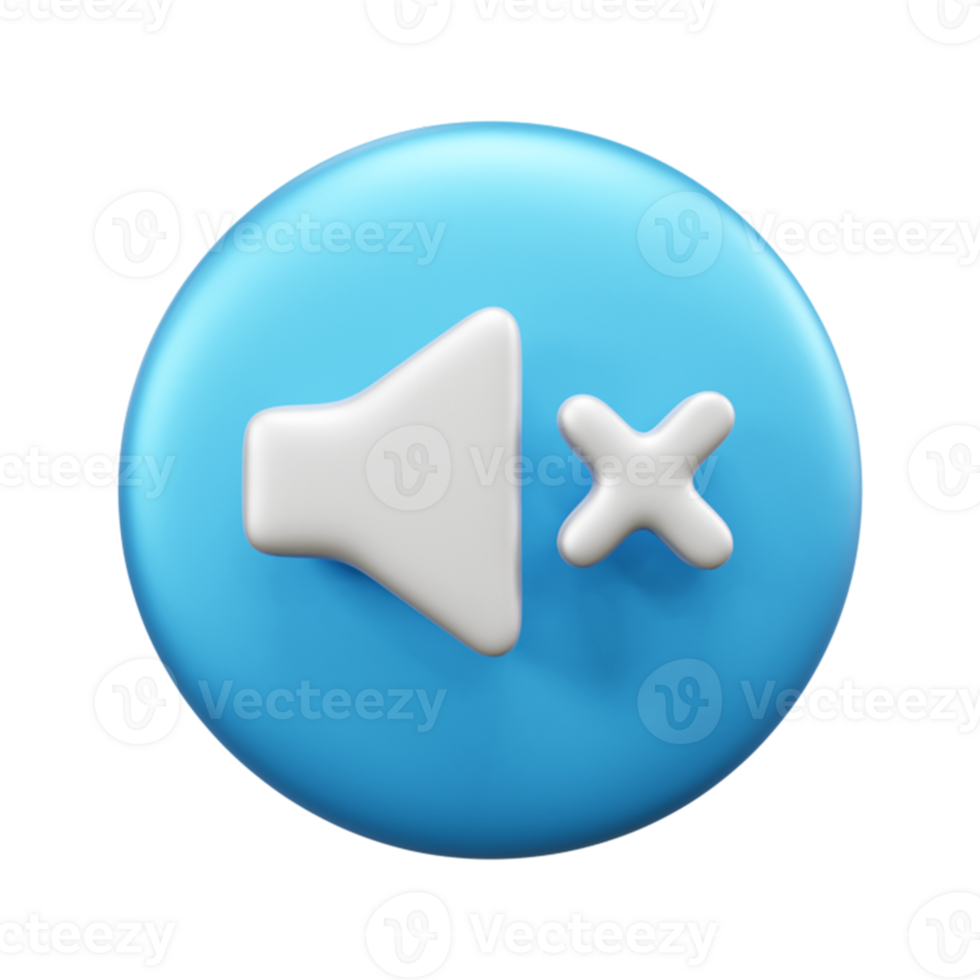 Mute 3d illustration icon or Audio mute 3d icon illustration or audio band 3d icon or multimedia 3d icon illustration png
