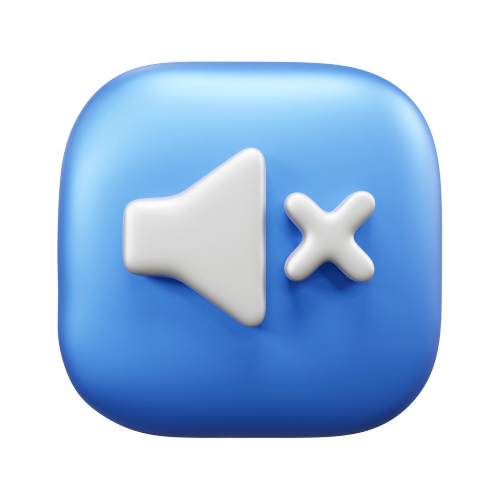 Mute 3d illustration icon or Audio mute 3d icon illustration or audio band 3d icon or multimedia 3d icon illustration png