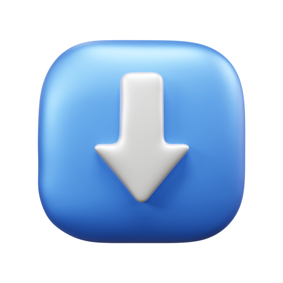 Down Arrow 3d illustration or download now arrow icon or down direction arrow png