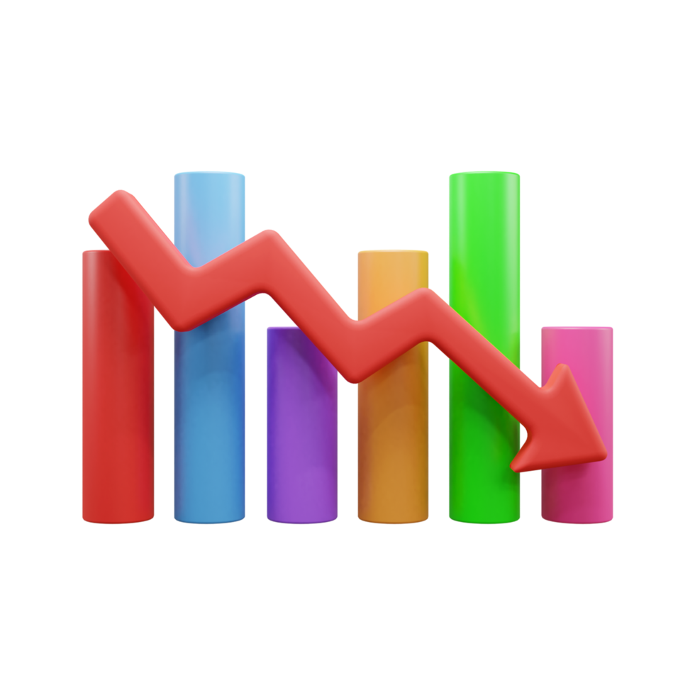 Business growth up graph 3d illustration icon or business success graph 3d icon or Business investment graph 3d icon png