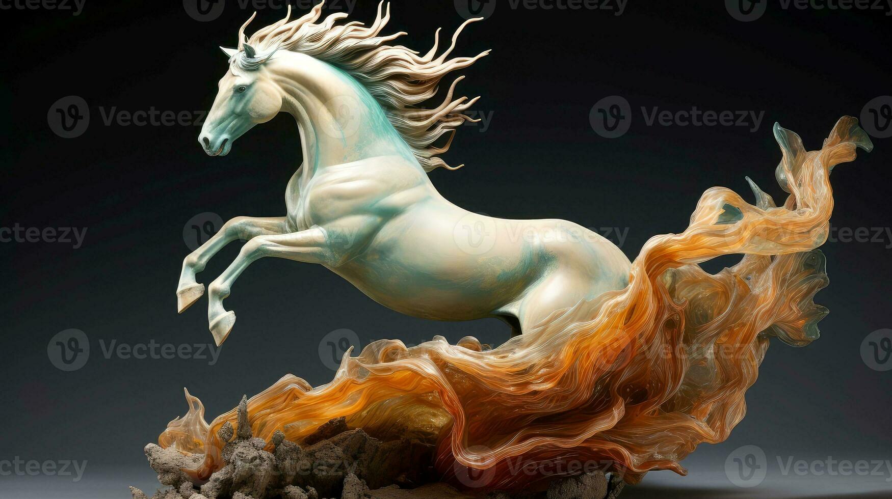 Abstract horse with complex motion and hazy color, Generative AI illustration photo