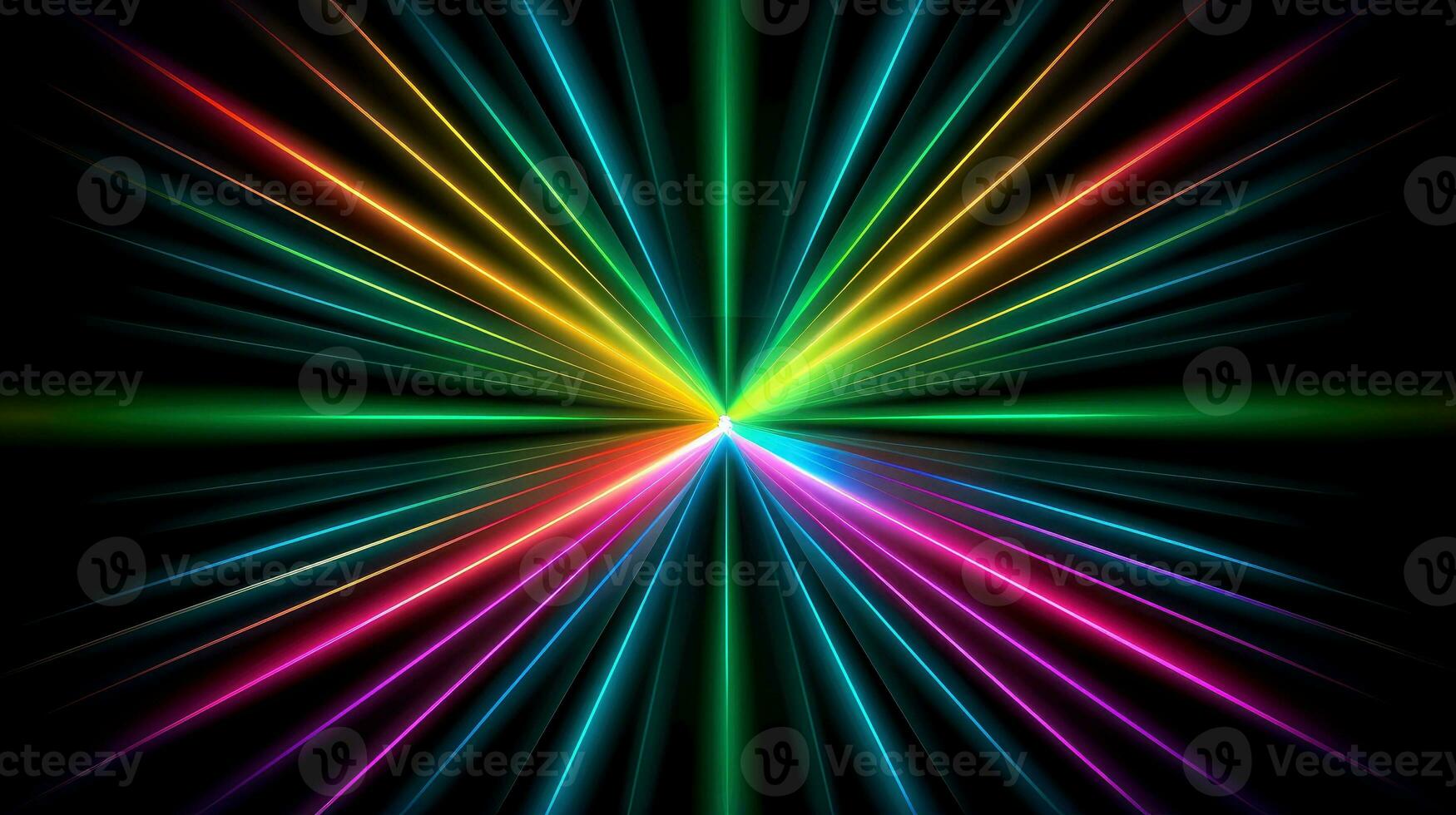 Abstract multicolor neon glowing line, Technology background, Generative AI illustration photo