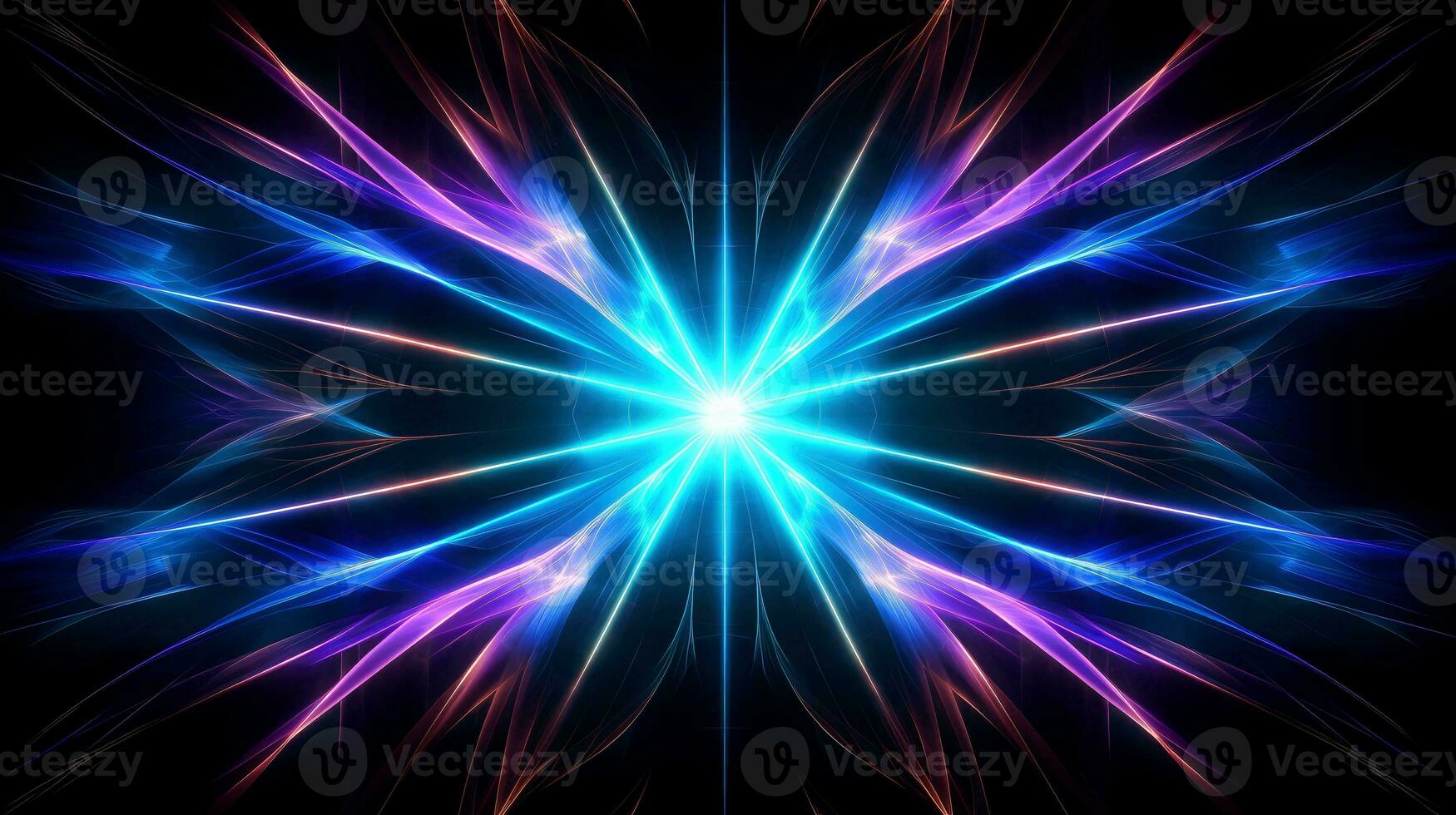Abstract multicolor neon glowing line, Technology background, Generative AI illustration photo