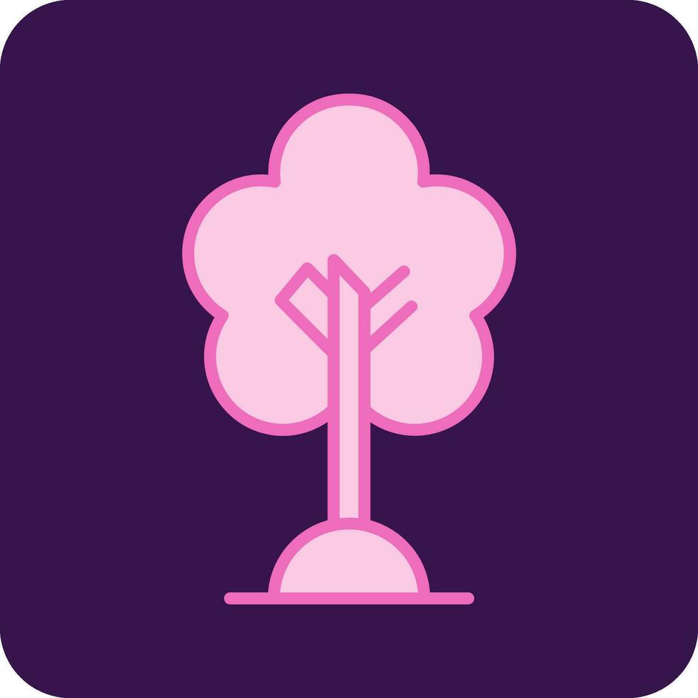 Cereza árbol vector icono