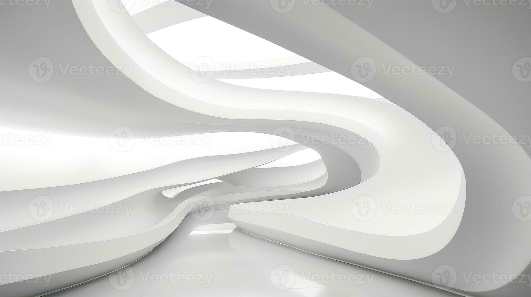 Abstract white architecture background, white geometric wallpaper, Generative AI illustration photo