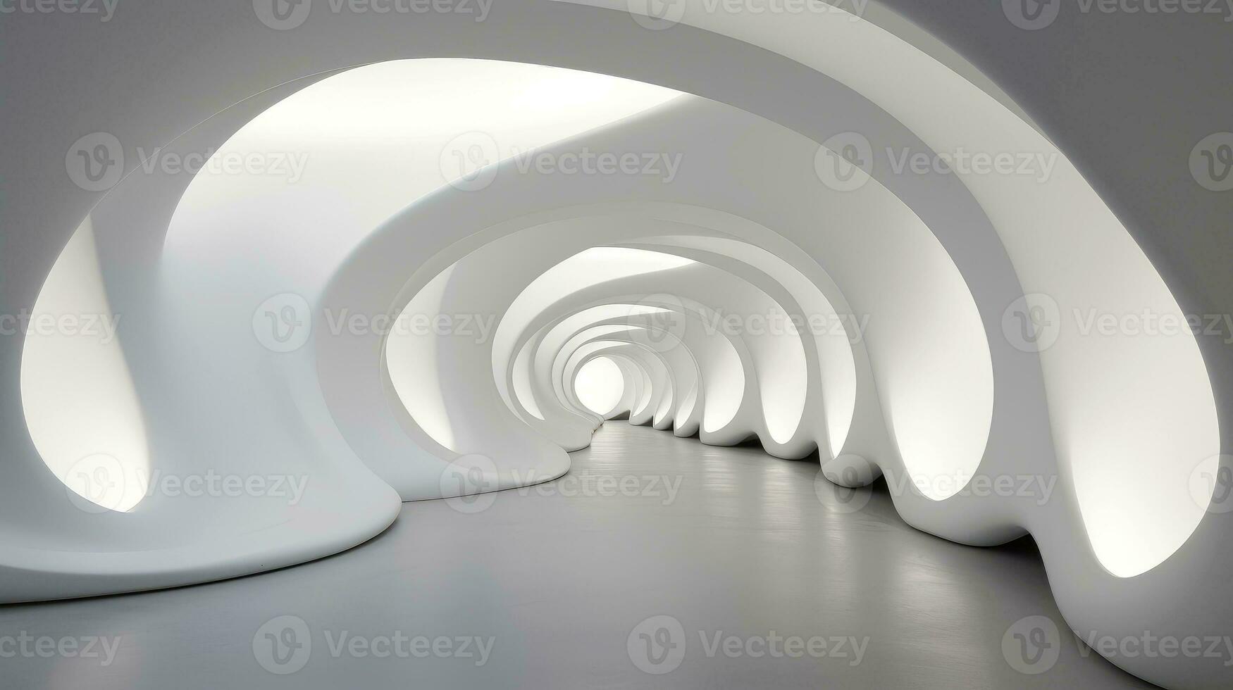 Abstract white architecture background, white geometric wallpaper, Generative AI illustration photo