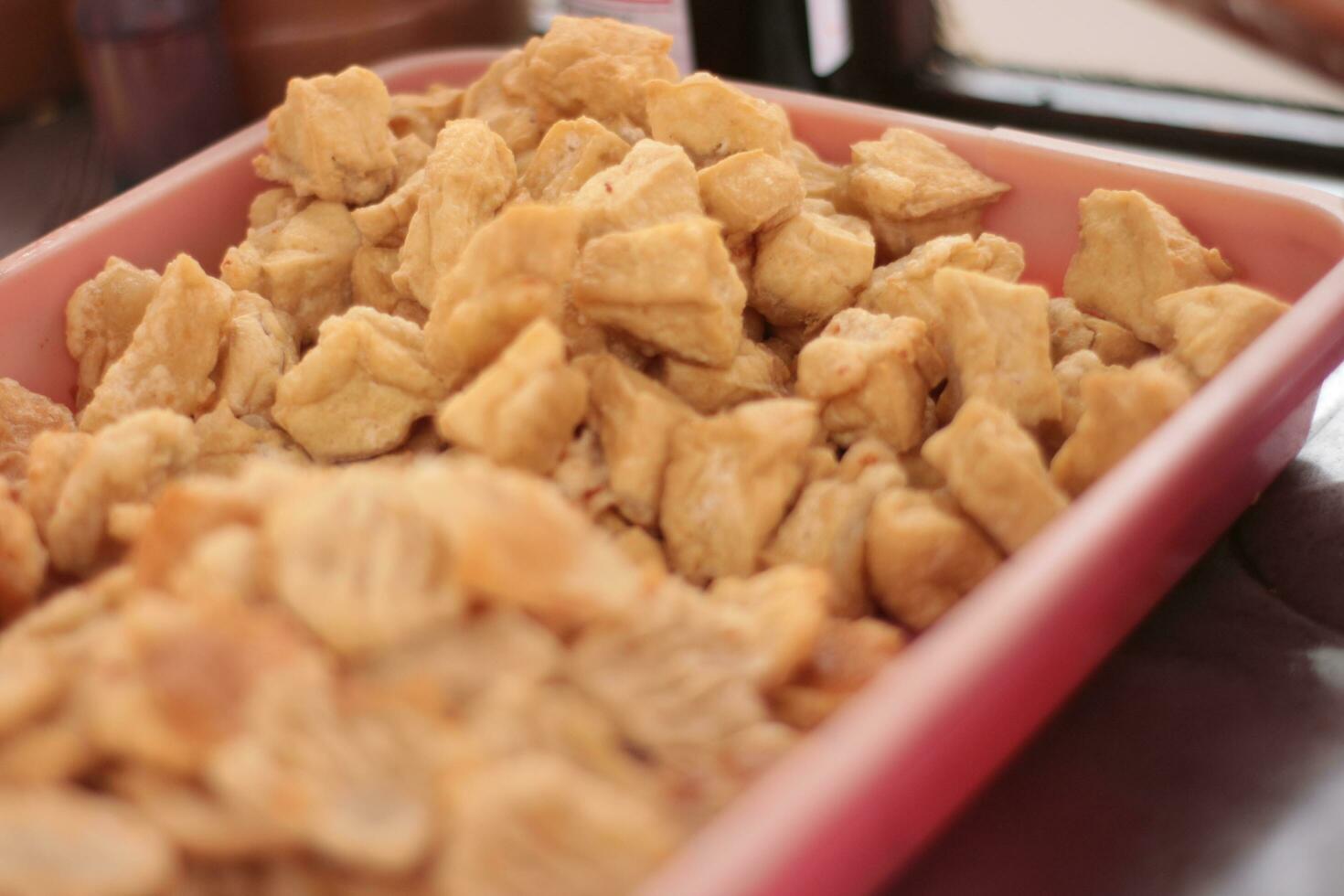 fried tofu as an ingredient for making batagor. photo