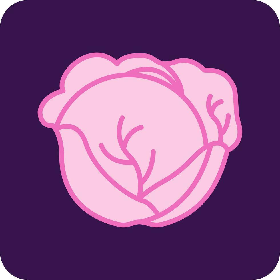 Red Cabbage Vector Icon