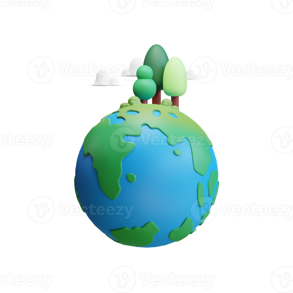 terra. 3d verde ecologia ícone, ir verde, Salve  planeta, plantas. png
